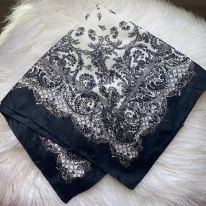 Black and White Hair Scarf